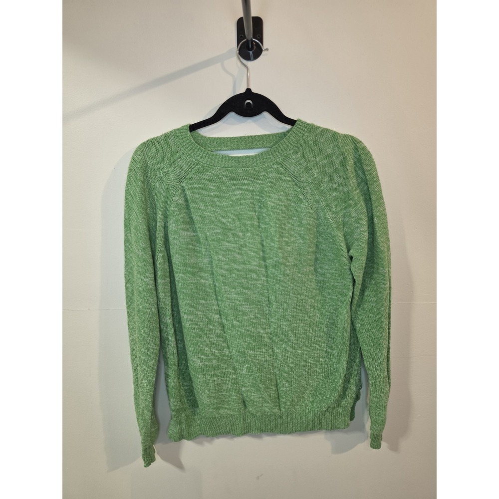 Y2K Wet Seal SM Green Marled Knit Sweater Open Back Raglan Crewneck Boho Grunge